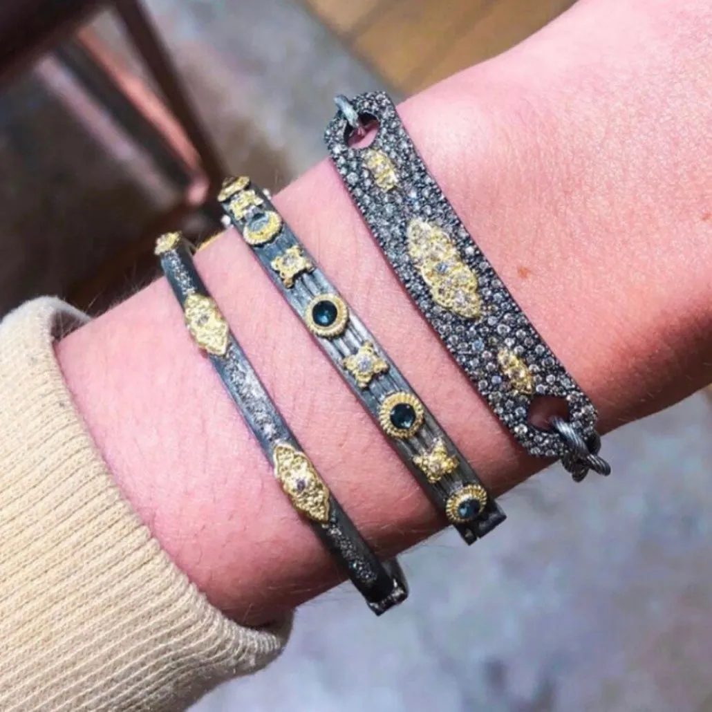 Multi Stone Huggie Bracelet