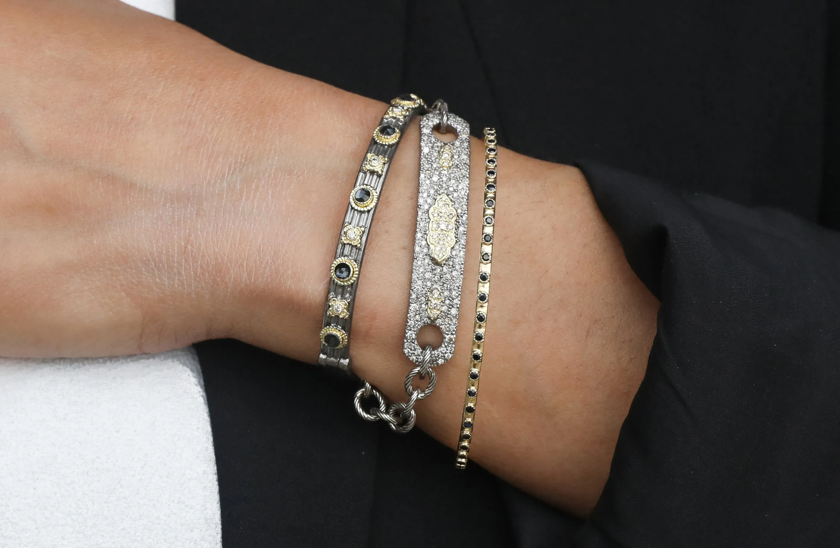 Multi Stone Huggie Bracelet