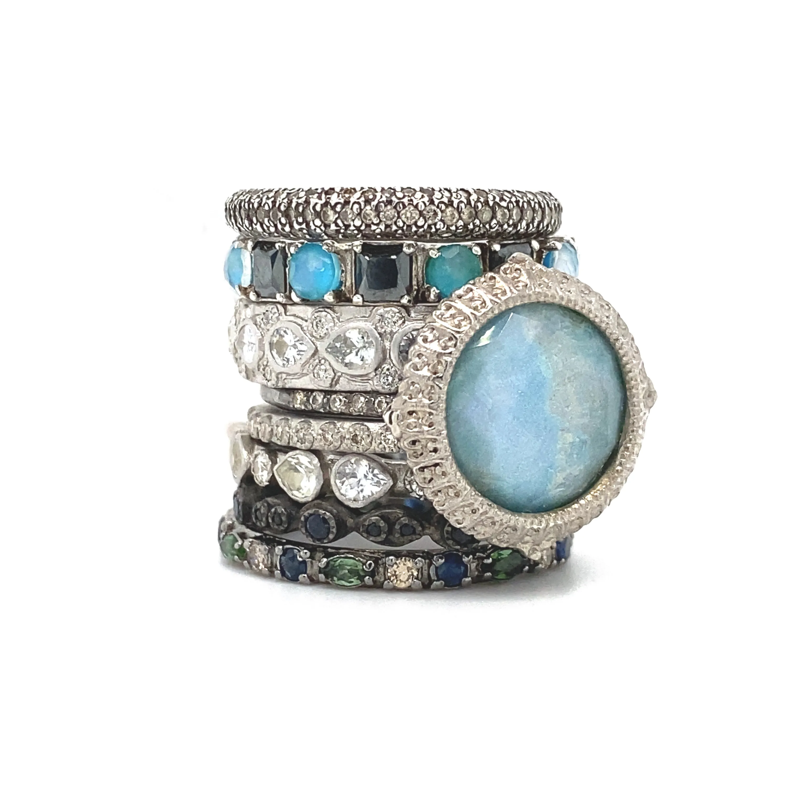 Multi-Stone Stack Band Ring