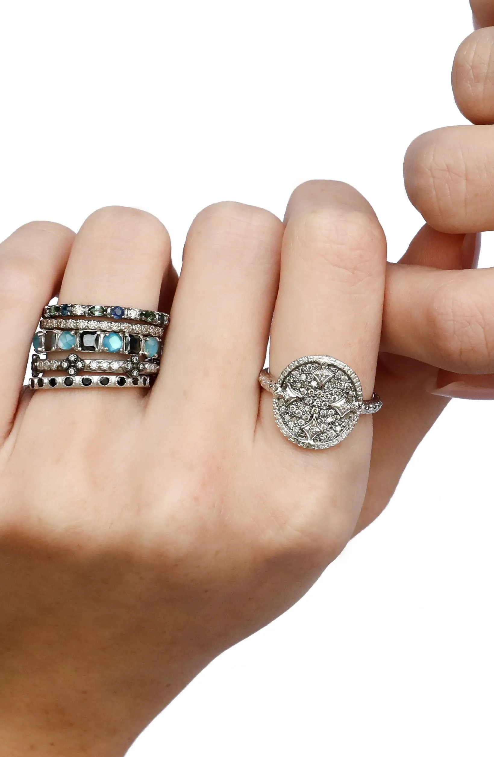 Multi-Stone Stack Band Ring