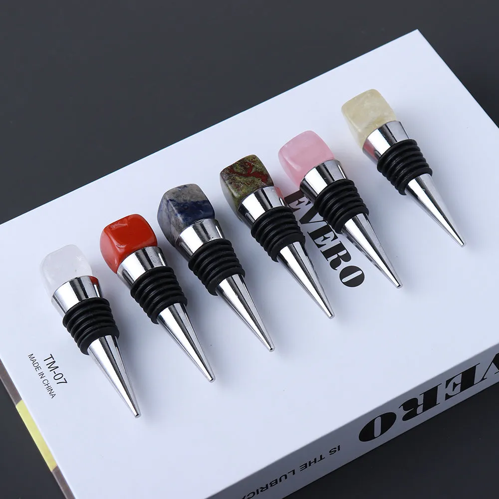 Natural Crystal Square Wine Stopper