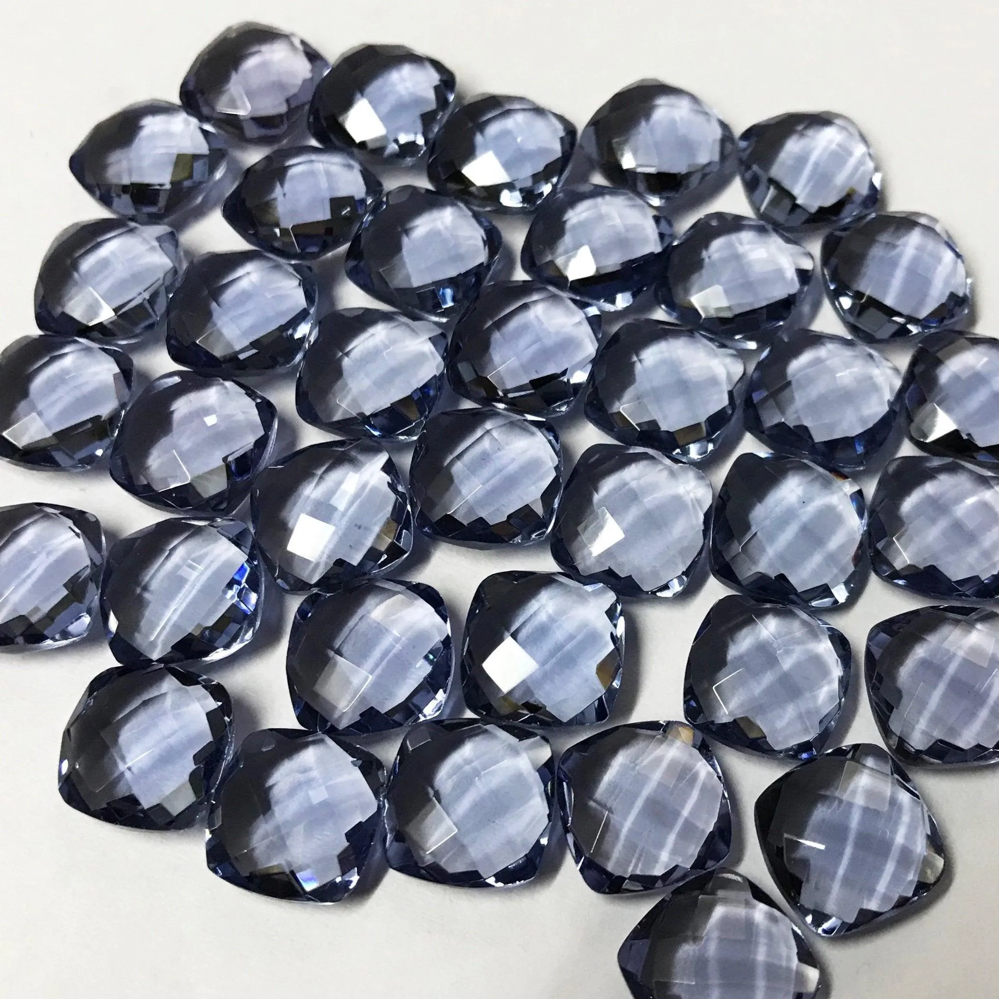 Natural Iolite Quartz Faceted Cushion Loose Beads 8mm 10pc