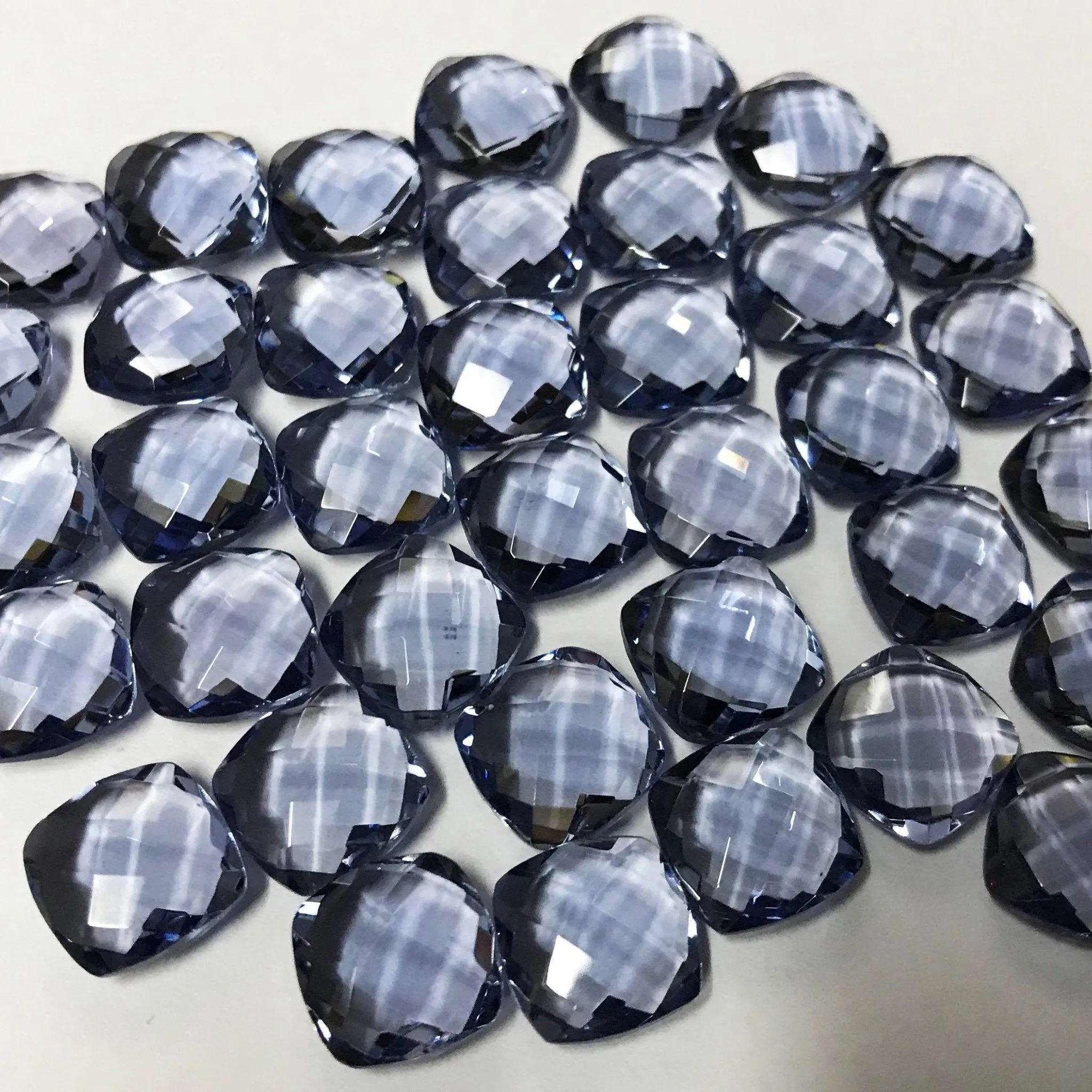Natural Iolite Quartz Faceted Cushion Loose Beads 8mm 10pc