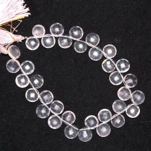 Natural Pink Rose Quartz Faceted Coin Loose Gemstone Beads 12mm 11inches