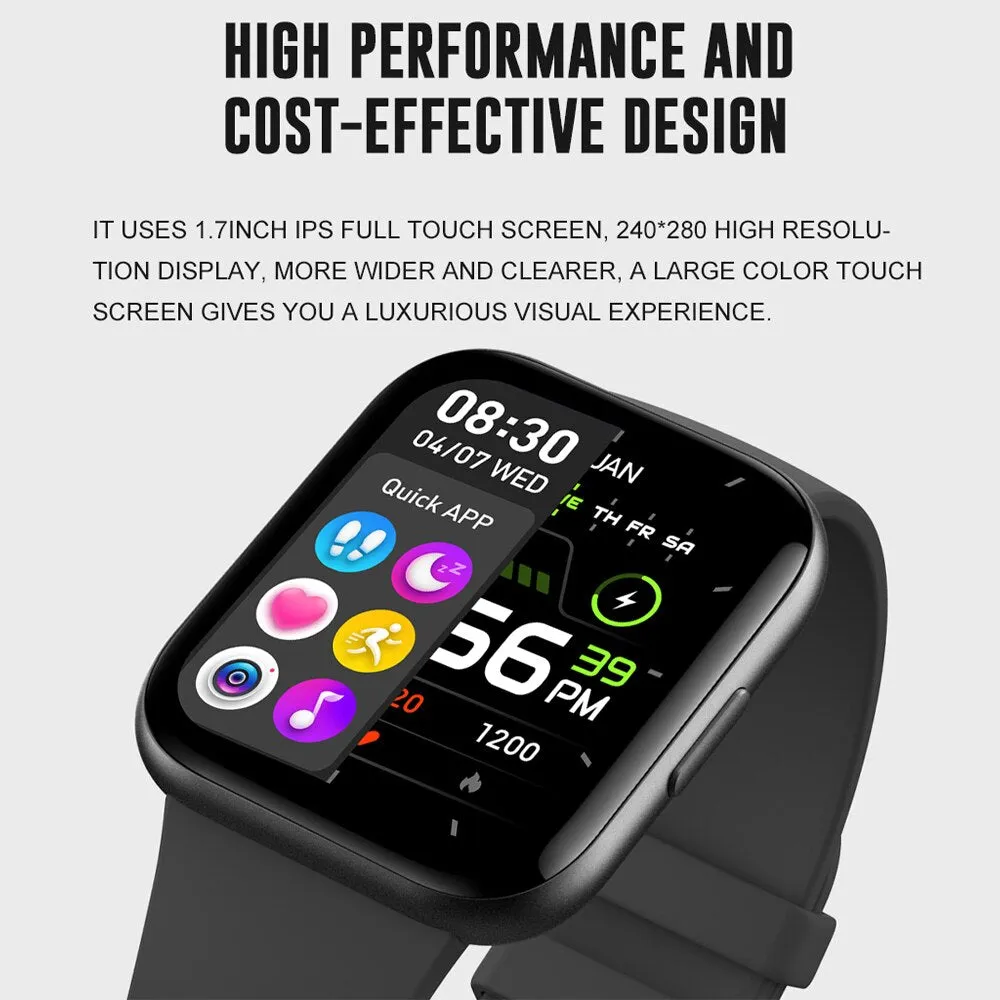 New 1.69&quot; Women Smart Watch Real-time Weather Forecast Tracker Heart Rate Monitor Sports Ladies Smart Watch Men For Android IOS