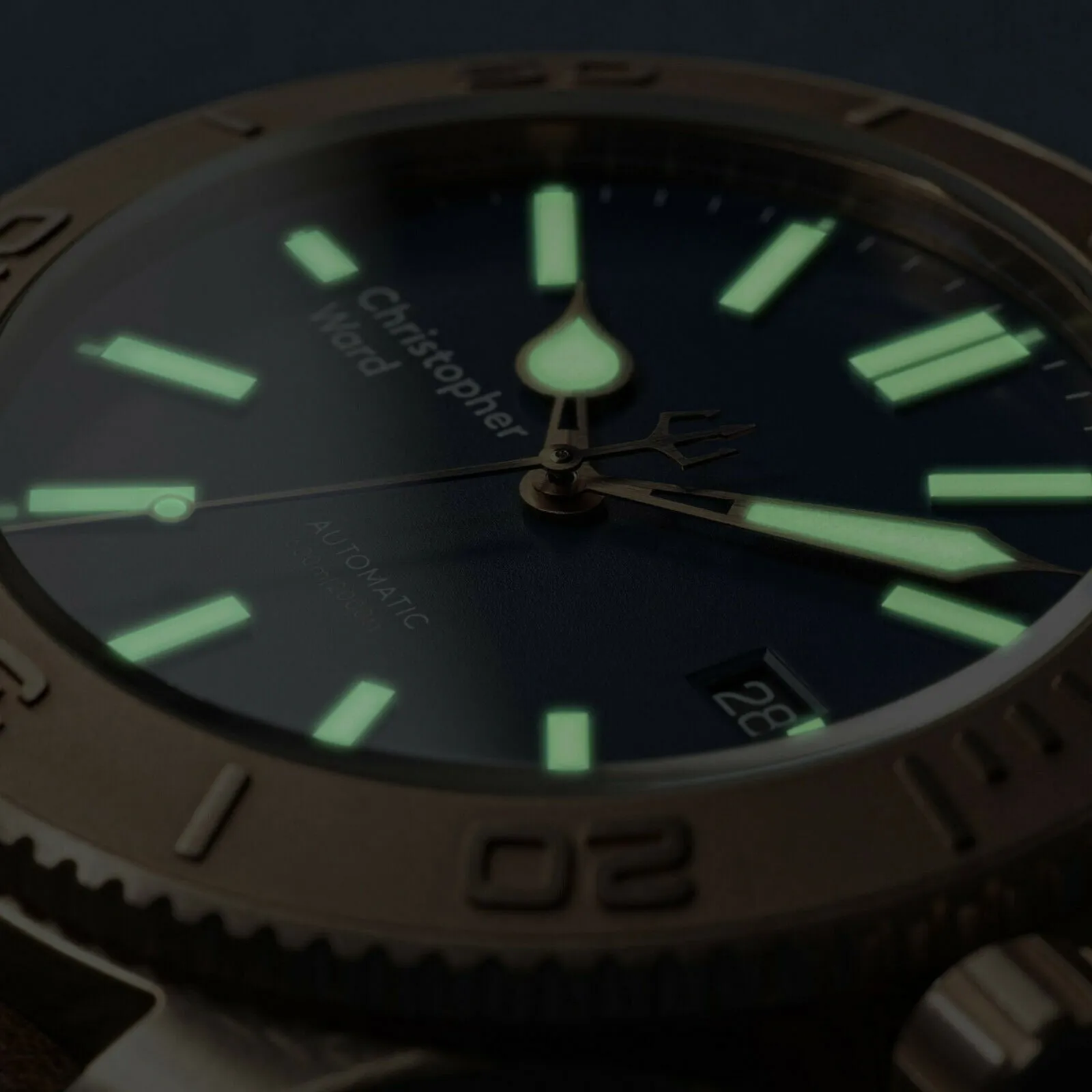 New Christopher Ward C60 Trident Bronze Pro 600 Diver 38mm Vintage Style Watch