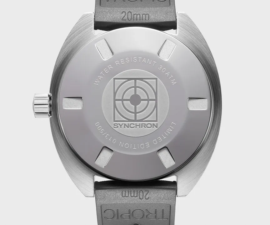New Limited Edition SYNCHRON Military Diving Watch Silver ISOfrane Rubber