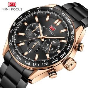 New Luxury Mens Watches with Stainless Steel Brand Sports Chronograph Fashion Quartz Waterproof Watch Men Relogio Masculino