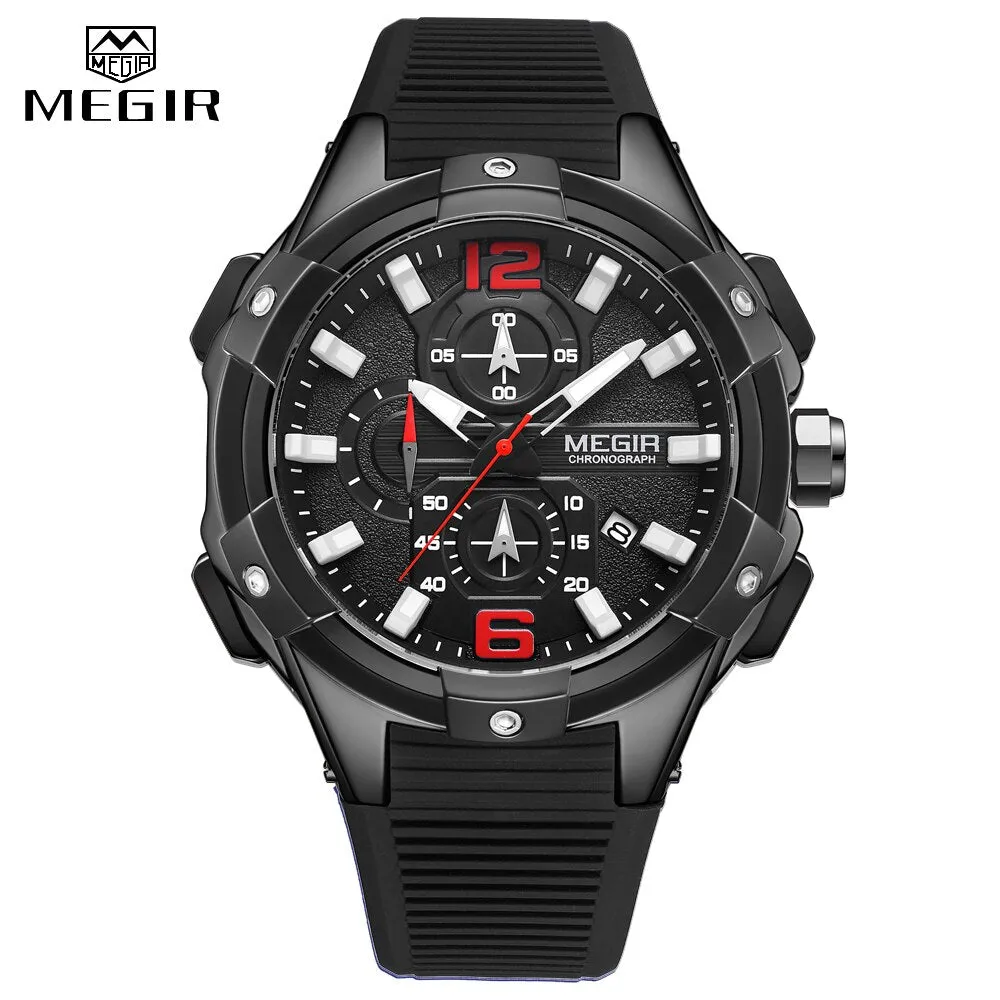 New MEGIR Watch Men Fashion Sports Chronograph Top Luxury Brand Waterproof Quartz Wrist Watches Mens Clock Relogio Masculino
