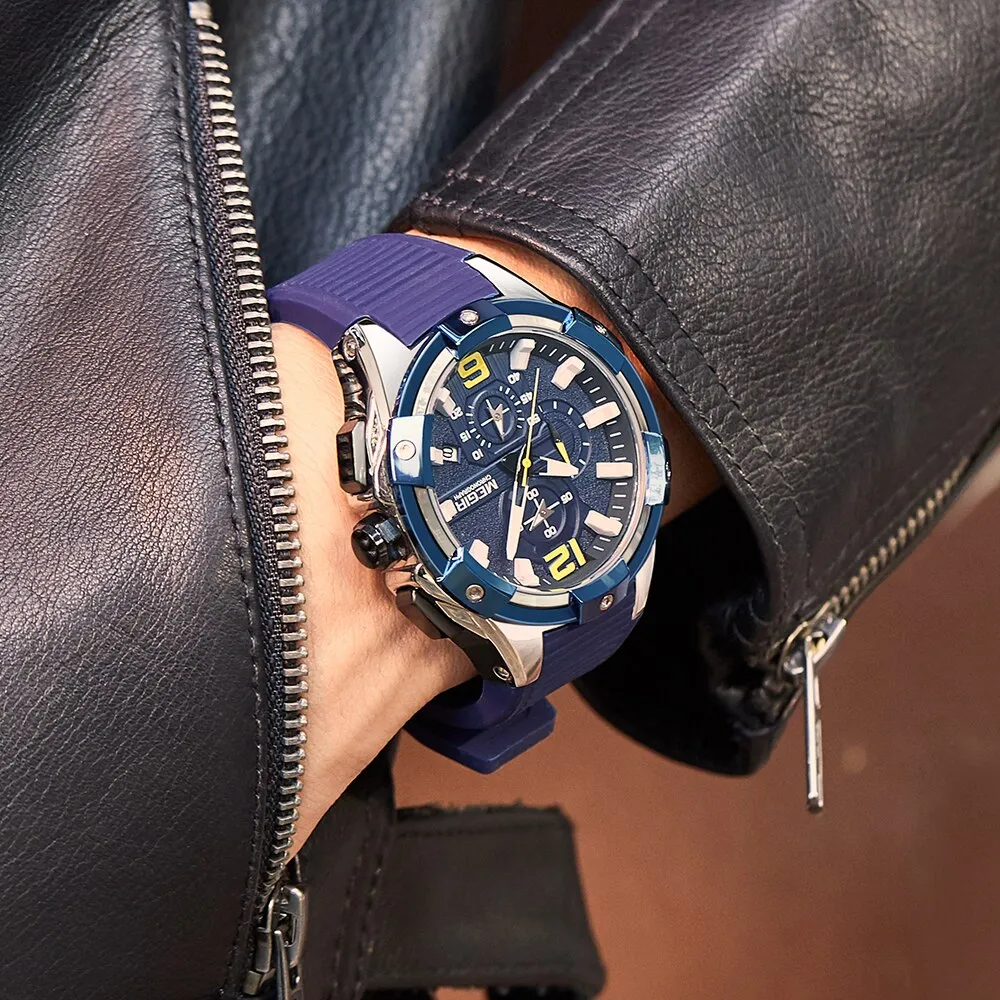 New MEGIR Watch Men Fashion Sports Chronograph Top Luxury Brand Waterproof Quartz Wrist Watches Mens Clock Relogio Masculino