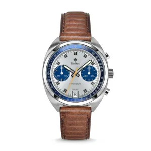 New Zodiac Grandrally Chronograph Brown Leather Watch ZO9604 SWISS 41.5MM