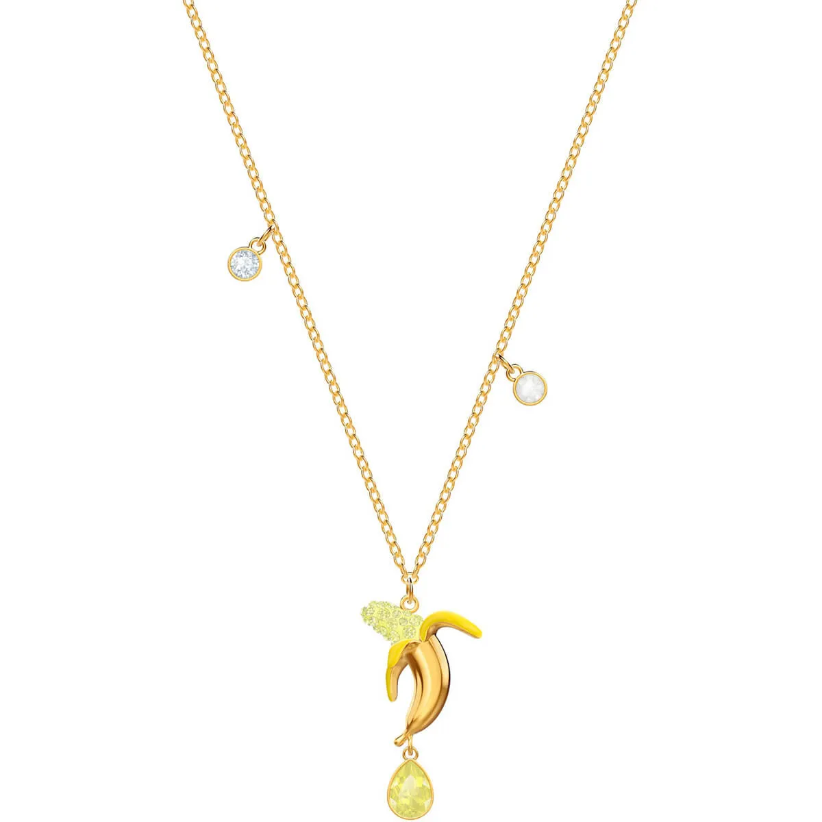 No Regrets Banana Multi-Colored Gold Plating Pendant Necklace