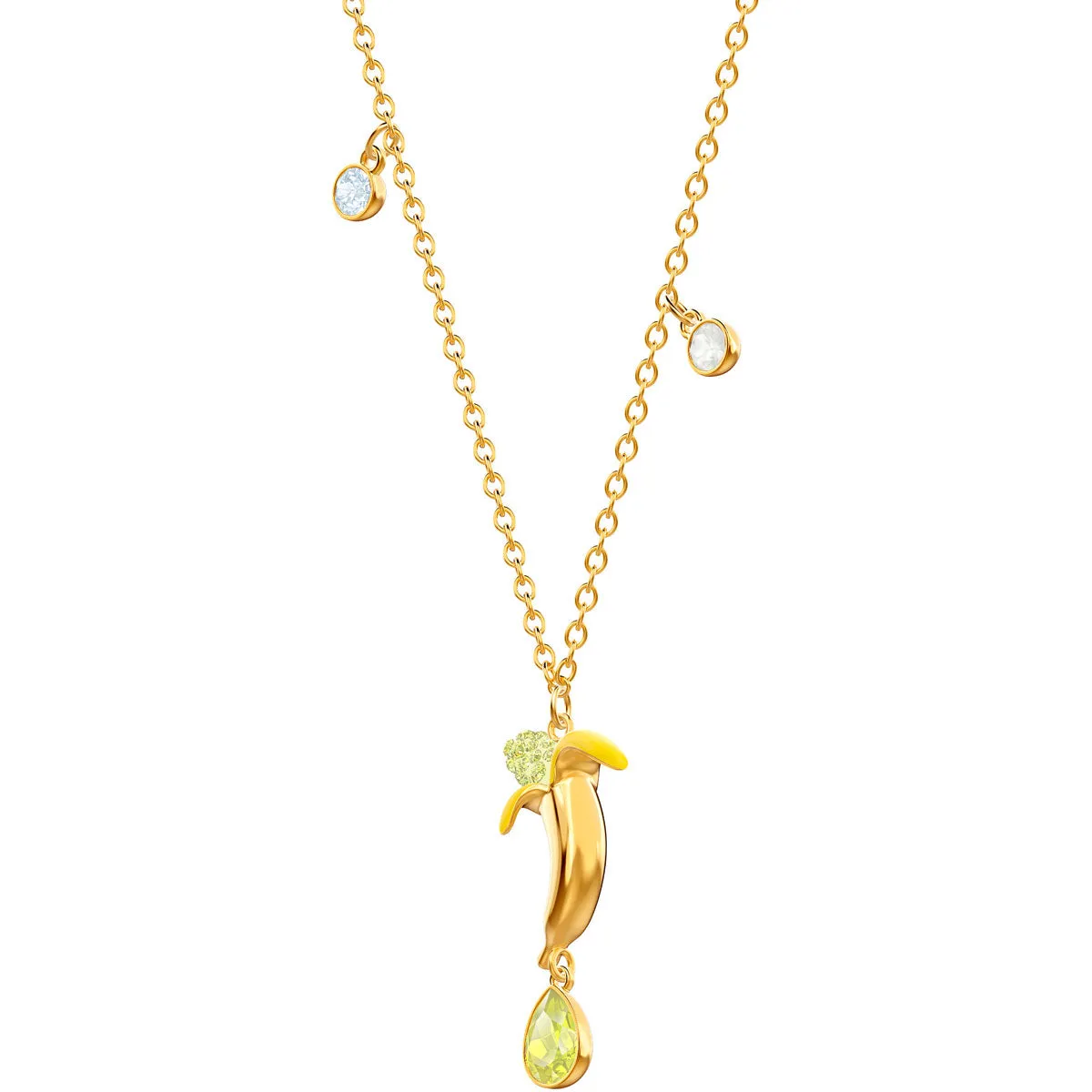 No Regrets Banana Multi-Colored Gold Plating Pendant Necklace