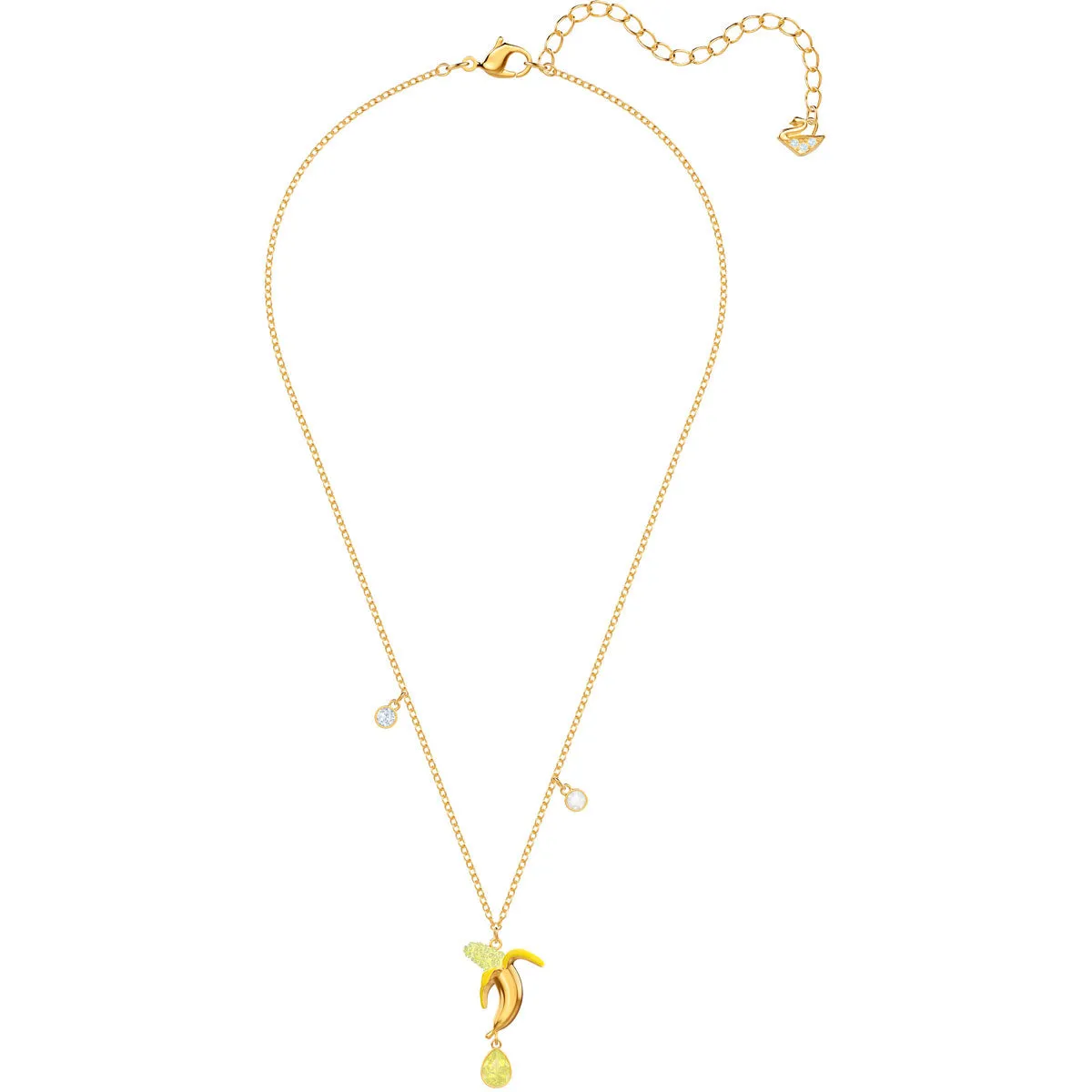 No Regrets Banana Multi-Colored Gold Plating Pendant Necklace