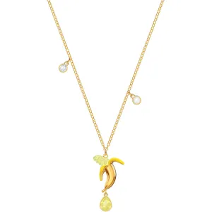 No Regrets Banana Multi-Colored Gold Plating Pendant Necklace