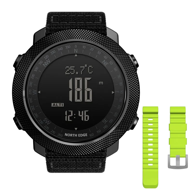 North Edge Apache 3 Men's Sports Watch – 50M Waterproof with Durable Silicone Strap
