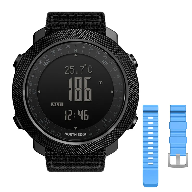 North Edge Apache 3 Men's Sports Watch – 50M Waterproof with Durable Silicone Strap