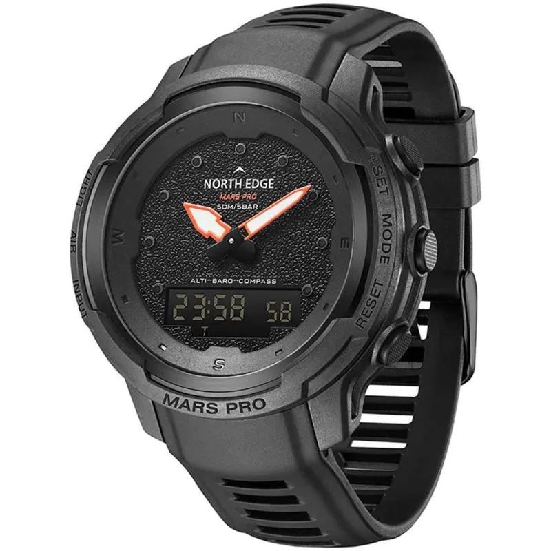 North Edge MARS PRO Men's Multi-Sport Watch｜Altimeter, Barometer, Carbon Fiber Case