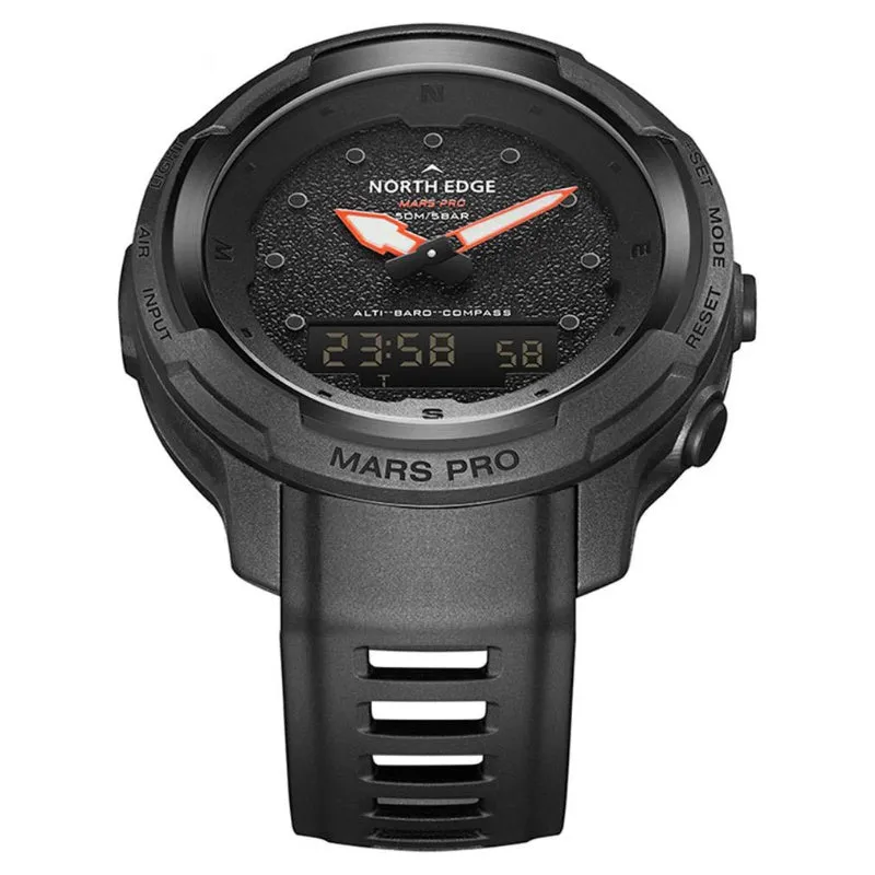 North Edge MARS PRO Men's Multi-Sport Watch｜Altimeter, Barometer, Carbon Fiber Case
