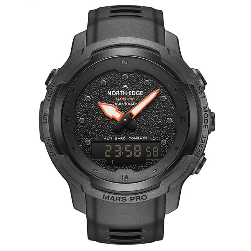 North Edge MARS PRO Men's Multi-Sport Watch｜Altimeter, Barometer, Carbon Fiber Case