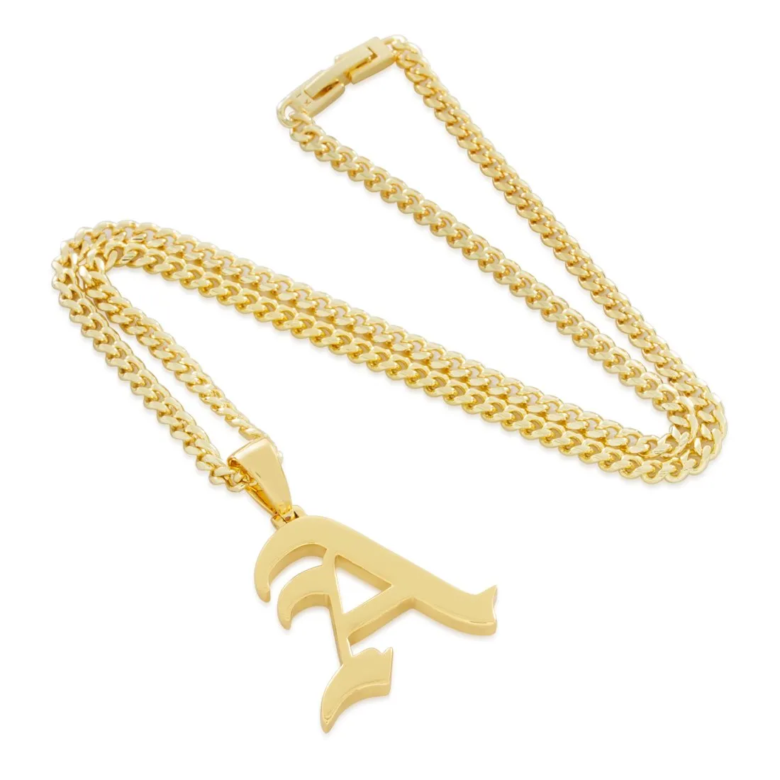 Old English Letter "A" Necklace