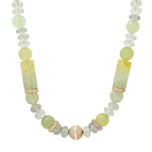 One of a Kind Green Amethyst & Prehnite Necklace