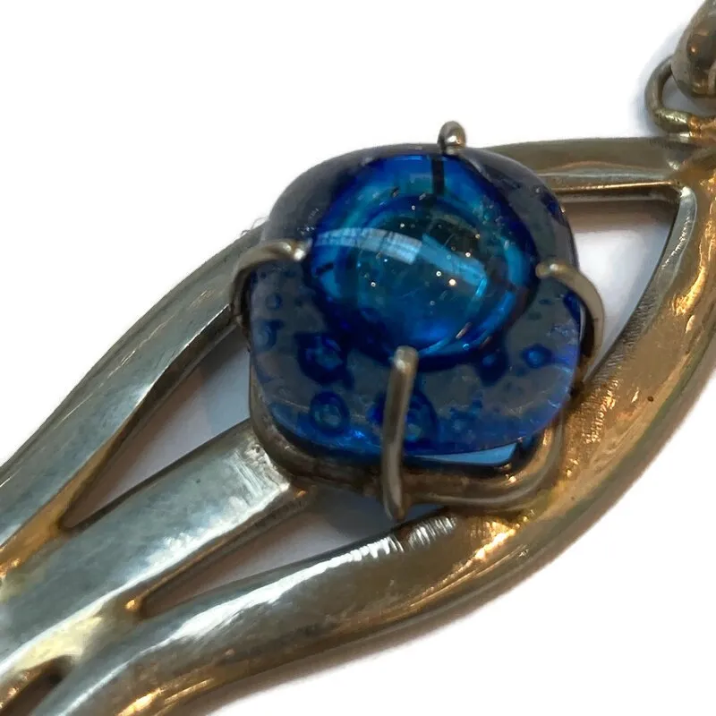 One of a kind Recycled Glass handcrafted pendant fused glass necklace . Unique pieces