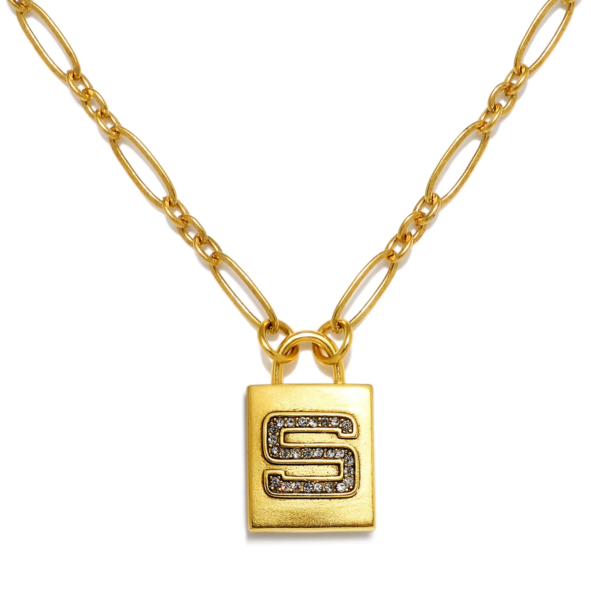Padlock Initial Necklace