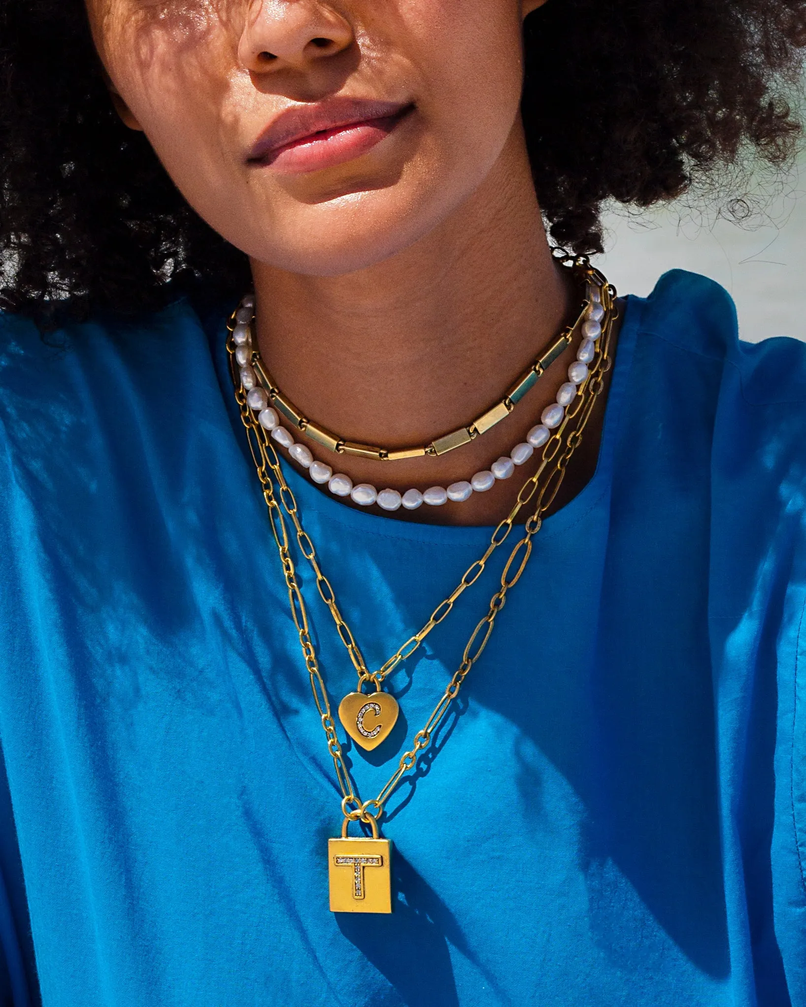 Padlock Initial Necklace
