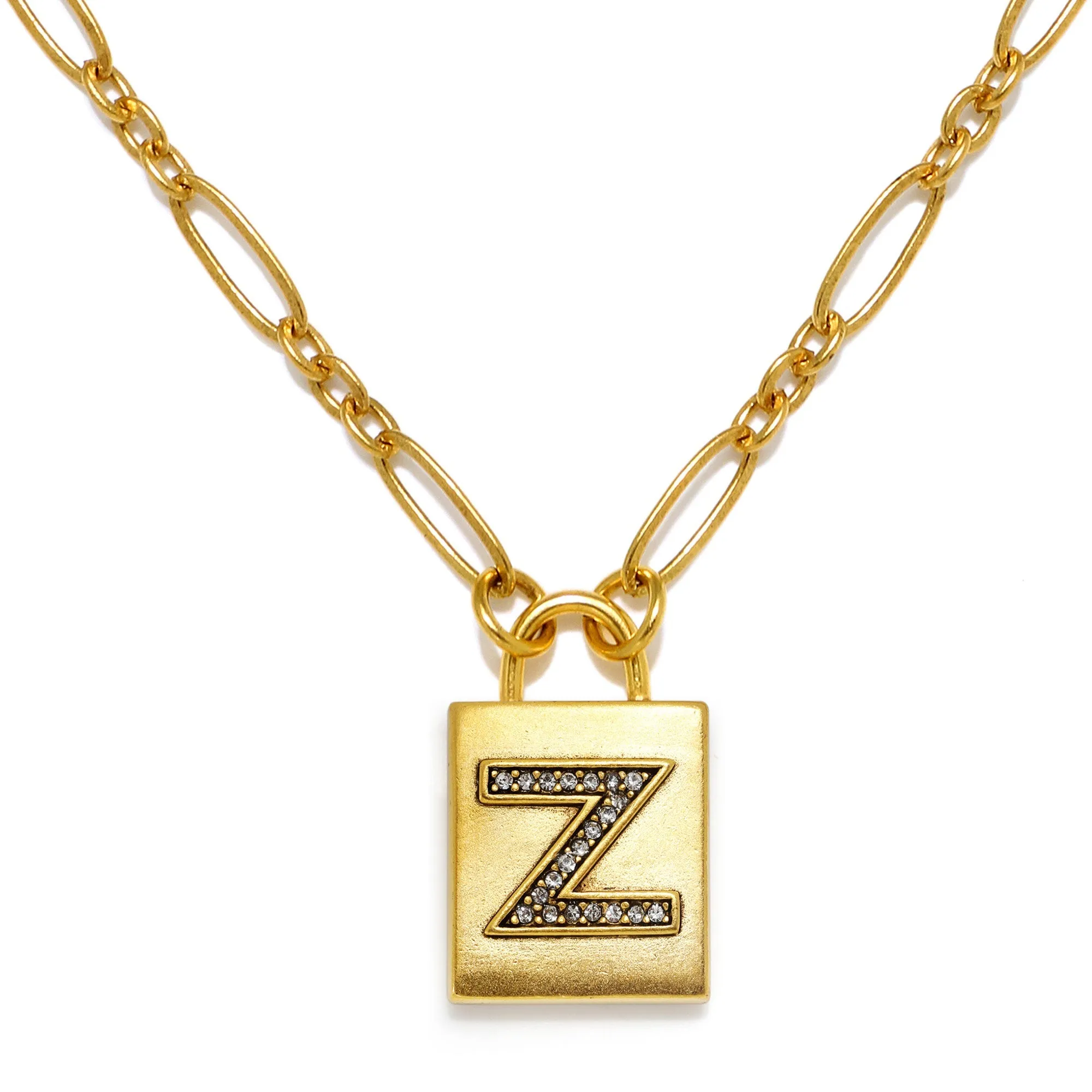 Padlock Initial Necklace