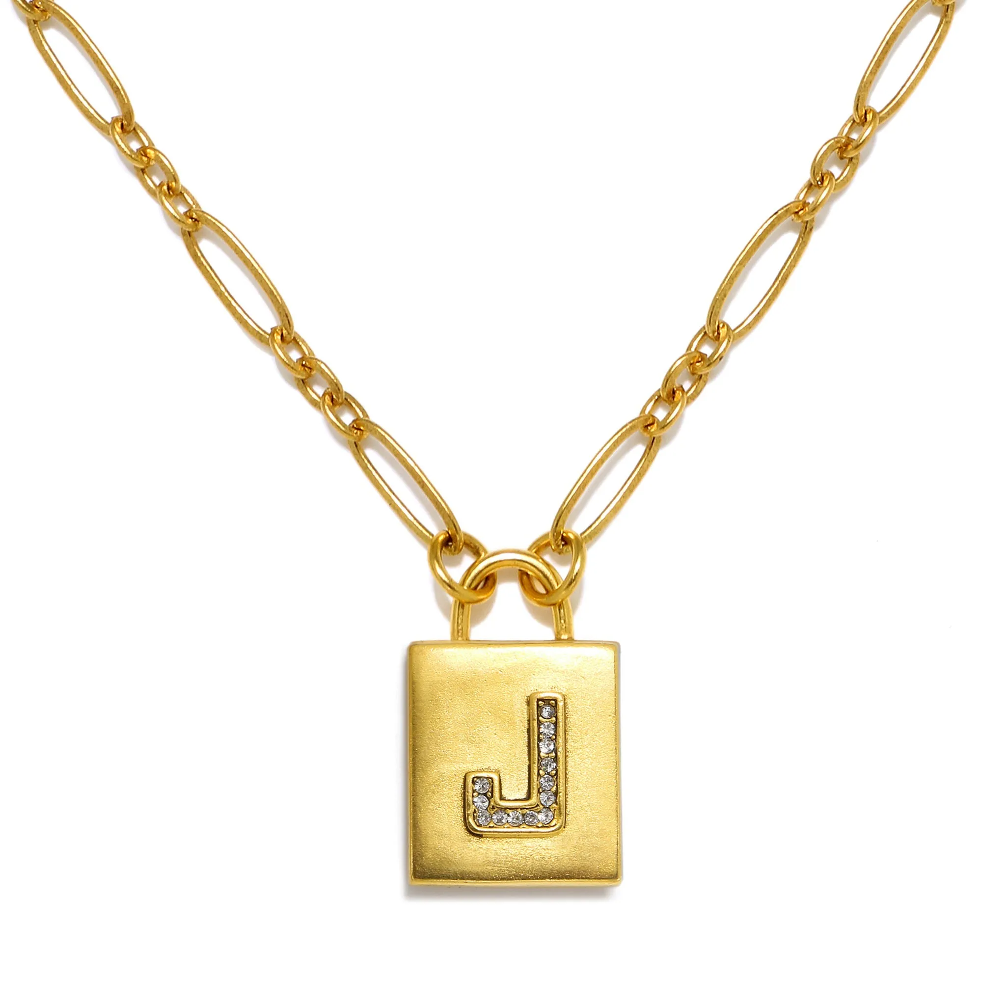 Padlock Initial Necklace