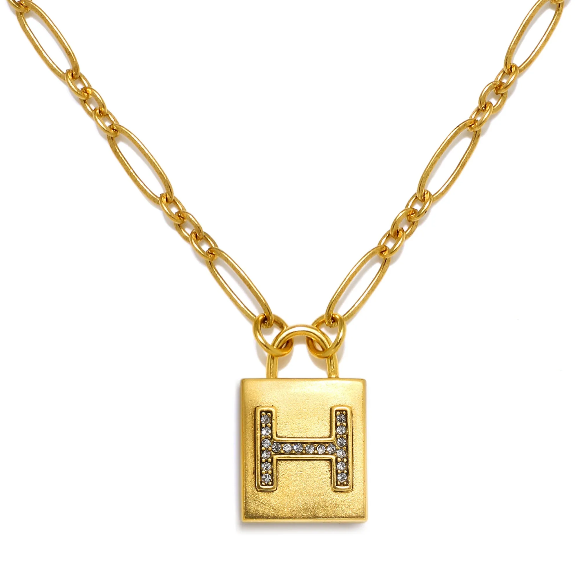Padlock Initial Necklace