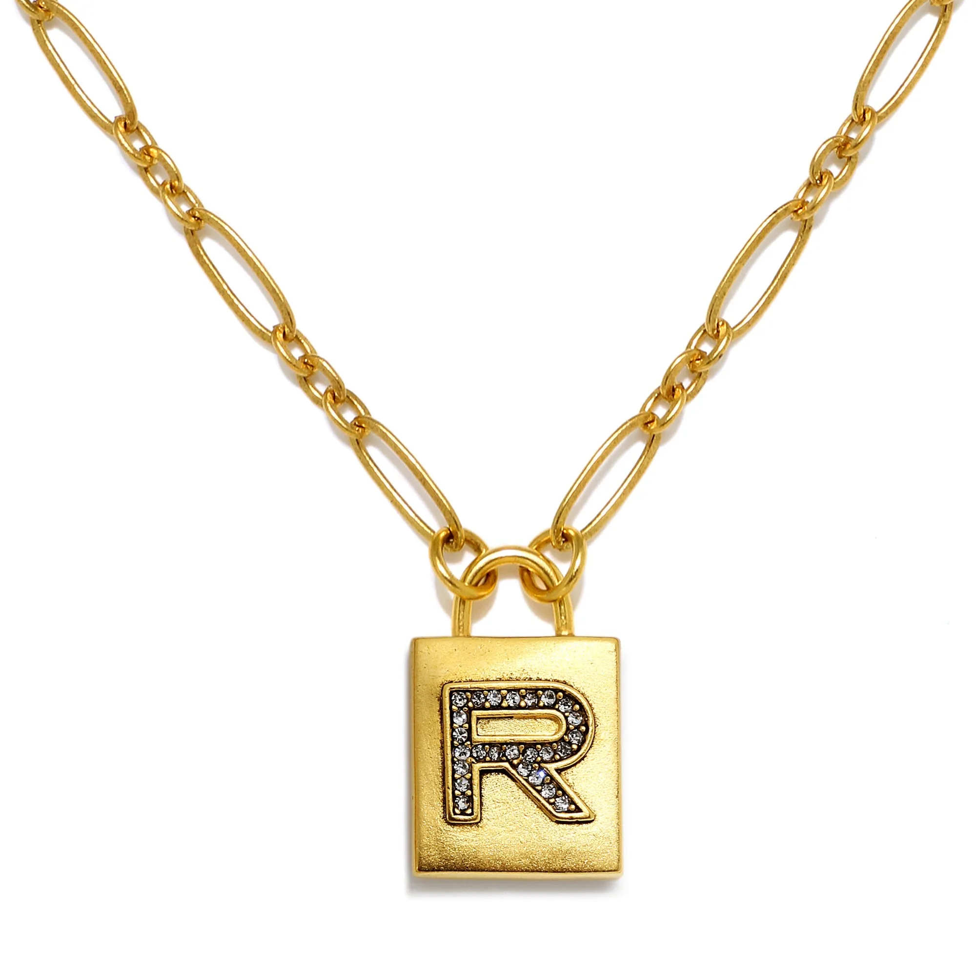 Padlock Initial Necklace