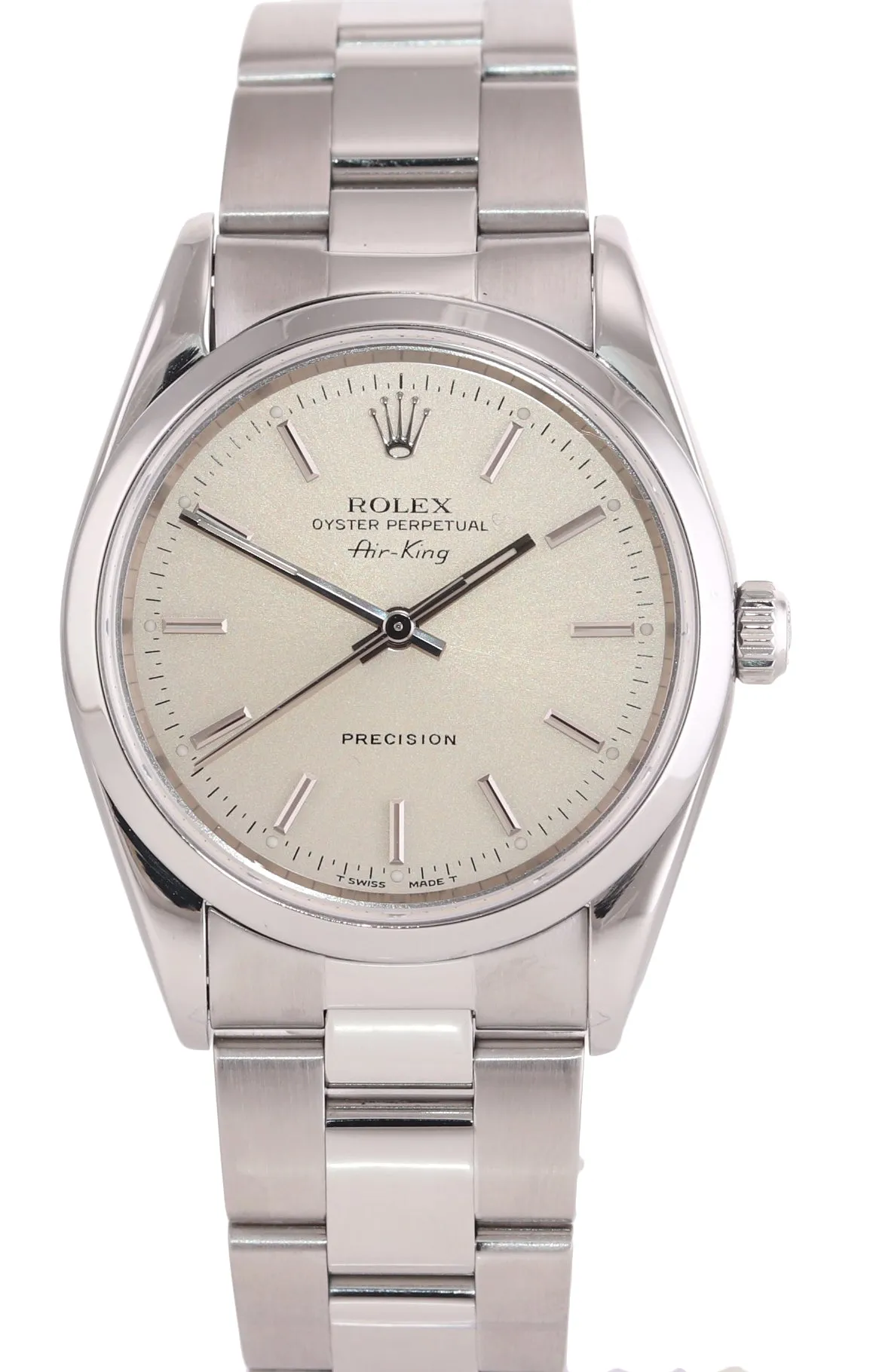 PAPERS Rolex Oyster Perpetual Air-King Silver 14000M 34mm Precision Watch Box