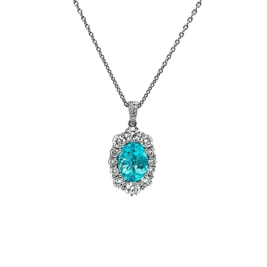 Paraiba Tourmaline & Diamond Necklace