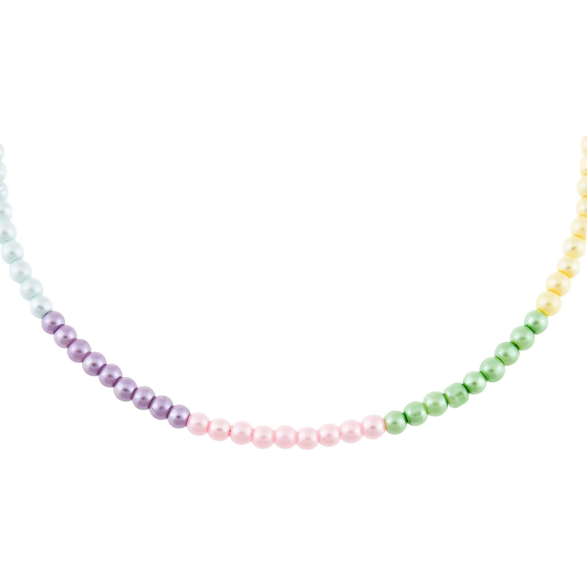 Pastel Metallic Multi Color Bead Necklace