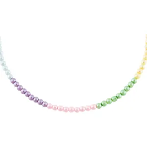 Pastel Metallic Multi Color Bead Necklace