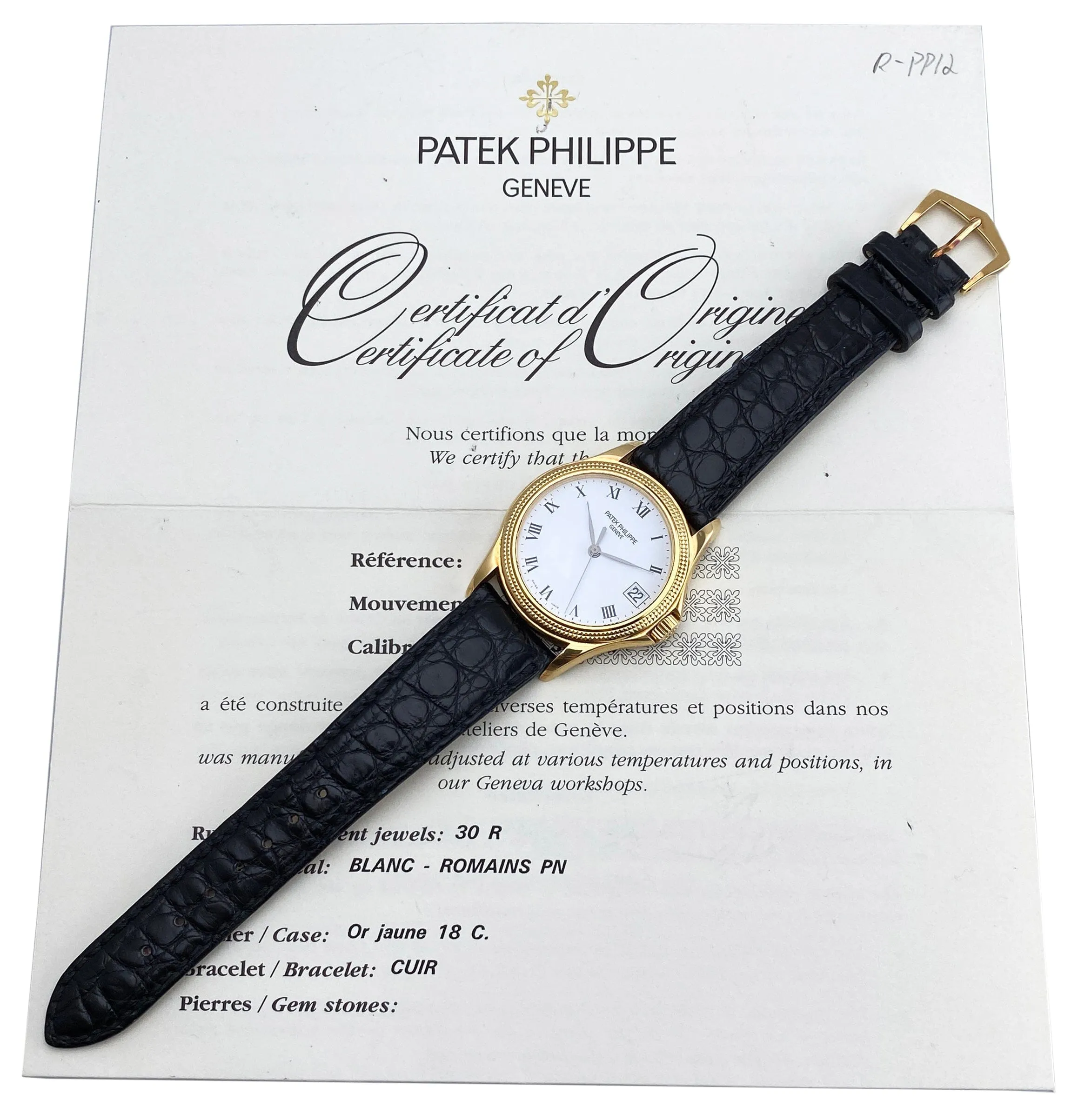 Patek Philippe Calatrava 5117J 18K Yellow Gold Mens Watch Box Papers