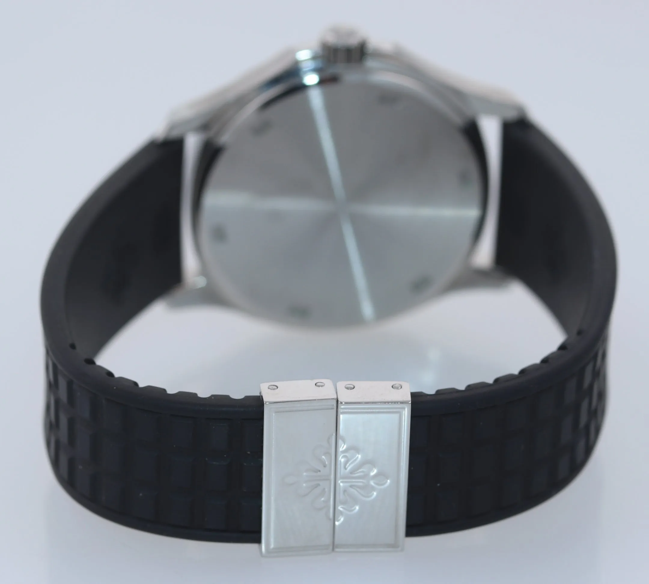 Patek Philippe Steel 5064 Aquanaut Black Tropical Rubber Strap 36mm Quartz Watch