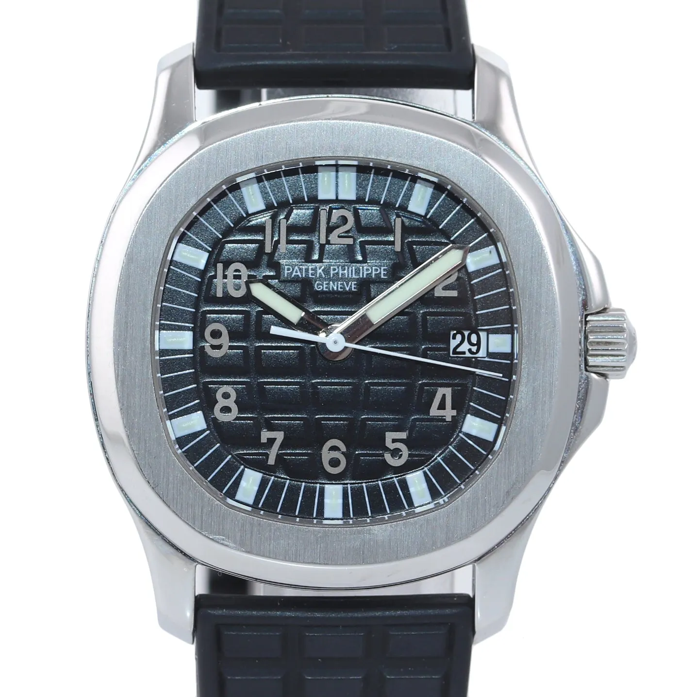 Patek Philippe Steel 5064 Aquanaut Black Tropical Rubber Strap 36mm Quartz Watch
