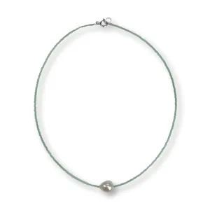 Pearl Choker Aquamarine Green