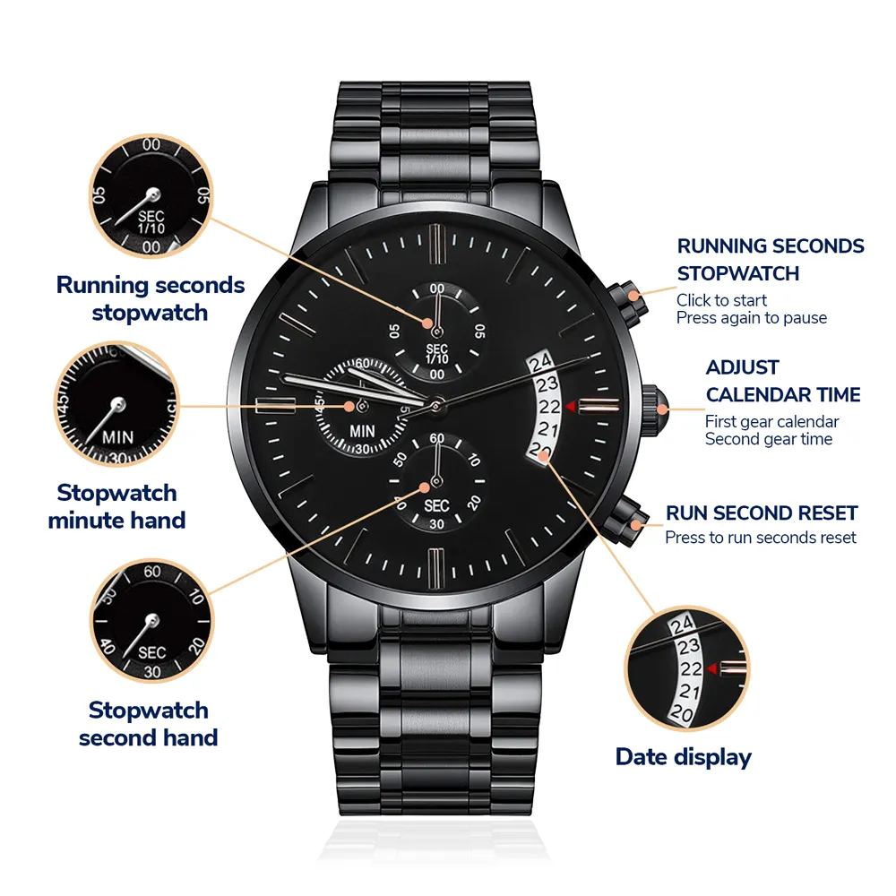 Personalized Engraved Watch For Dad, Cool Biker Dad