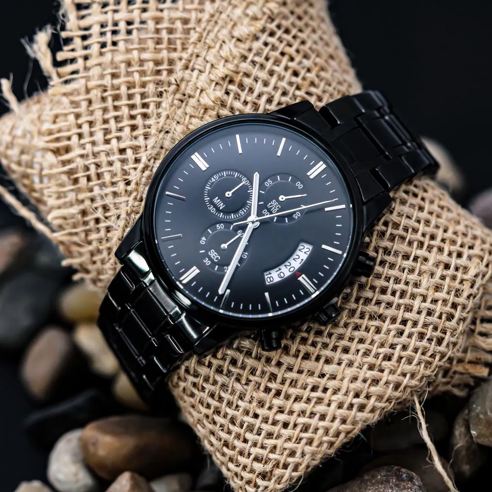 Personalized Engraved Watch For Dad, Cool Biker Dad
