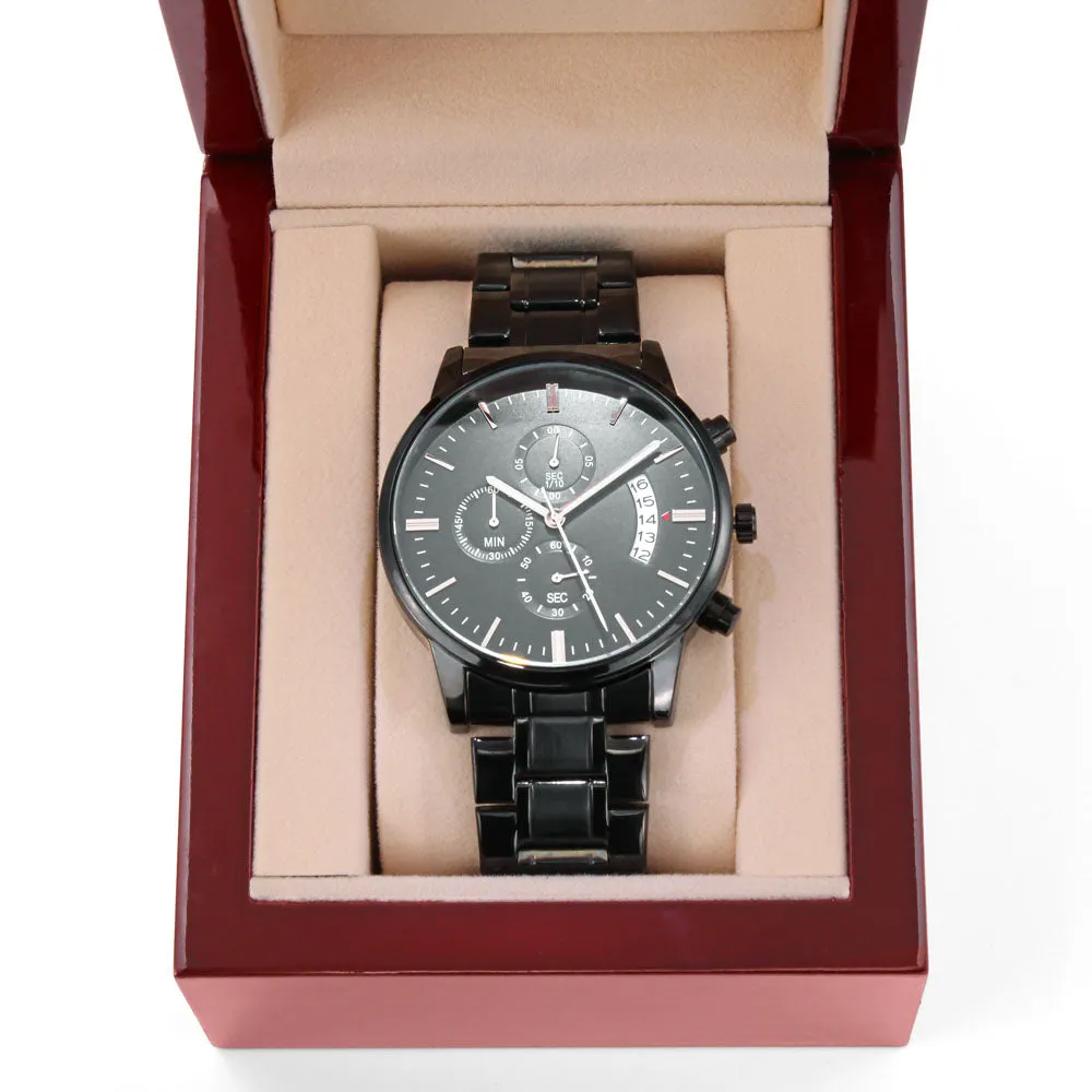 Personalized Engraved Watch For Dad, Cool Biker Dad