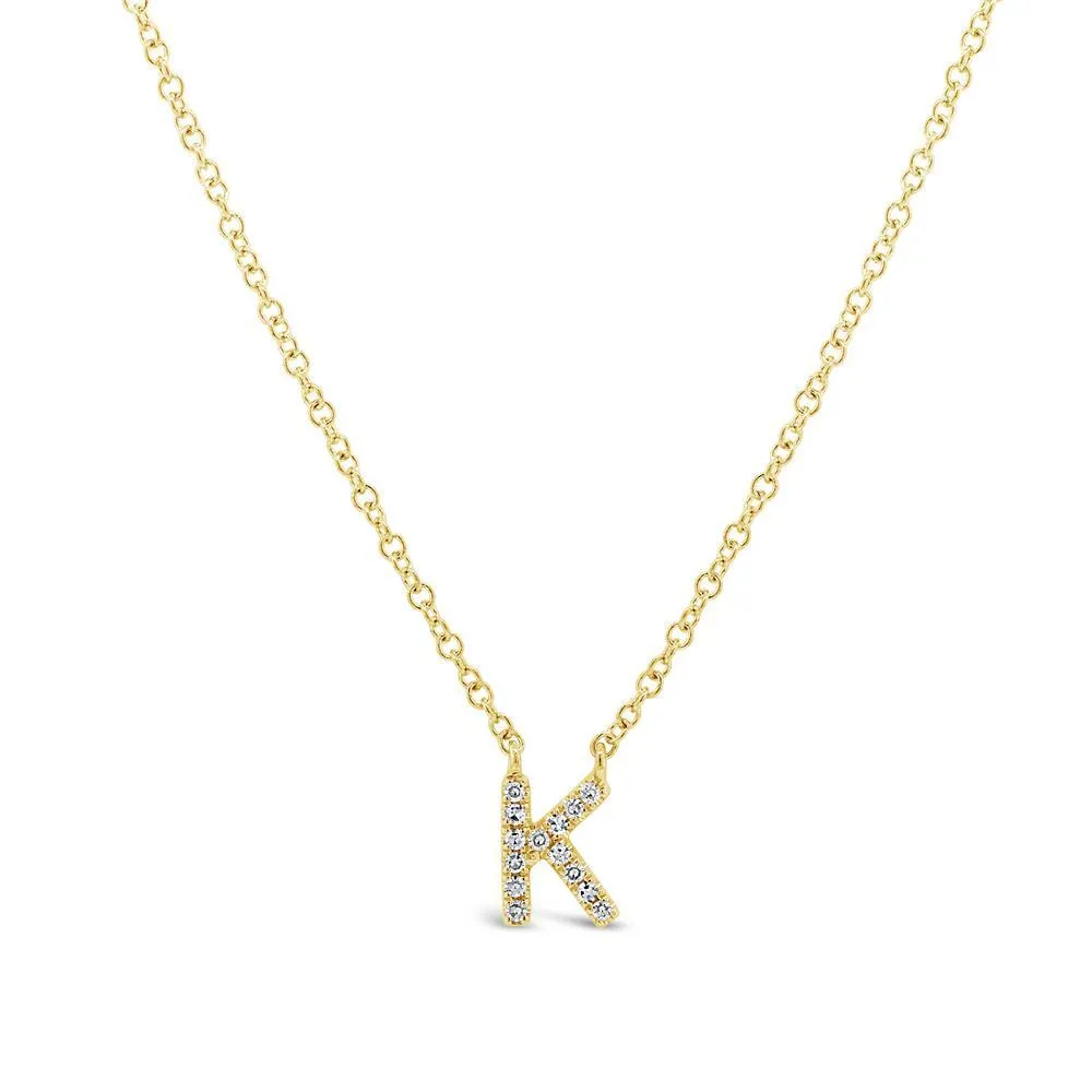 Petite Initial Diamond Block Letter Necklace