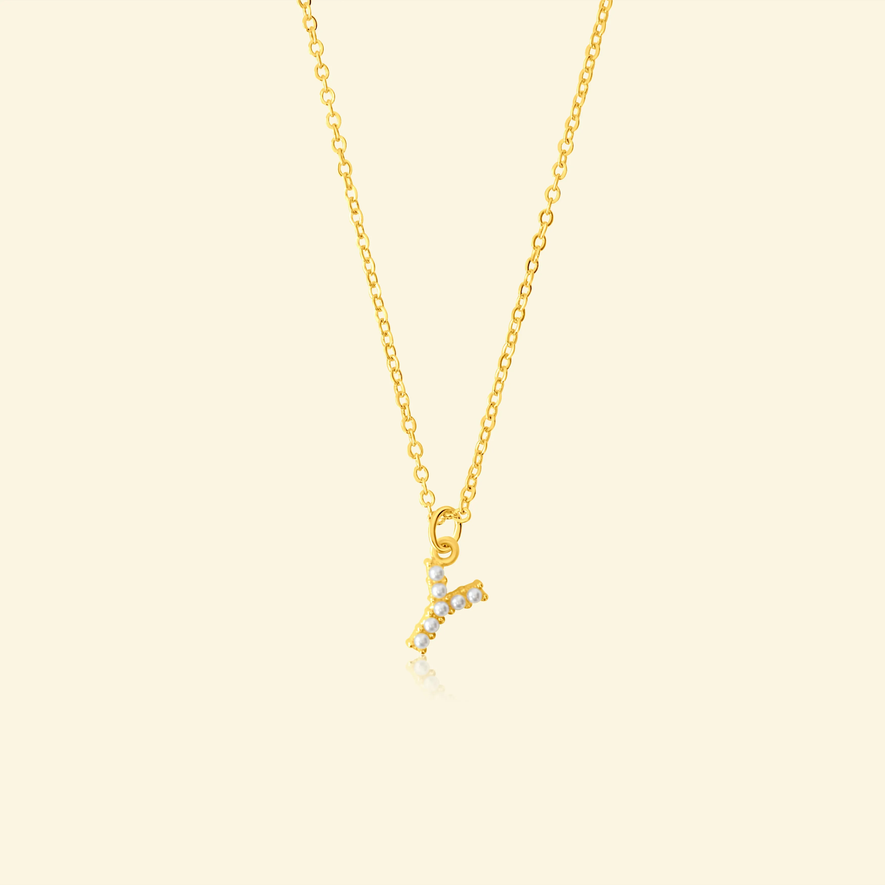 Petite Pearl Studded Letter Necklace