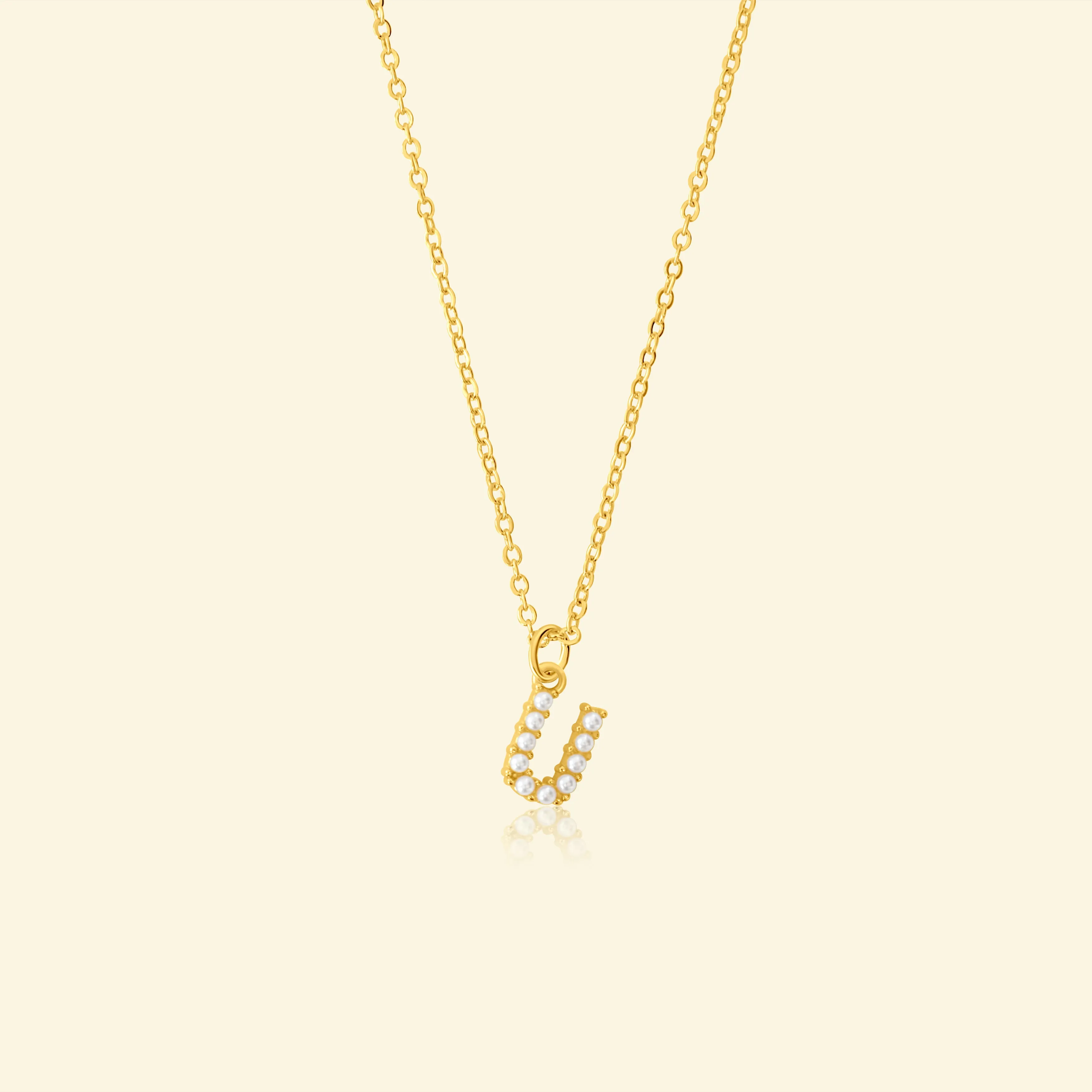 Petite Pearl Studded Letter Necklace