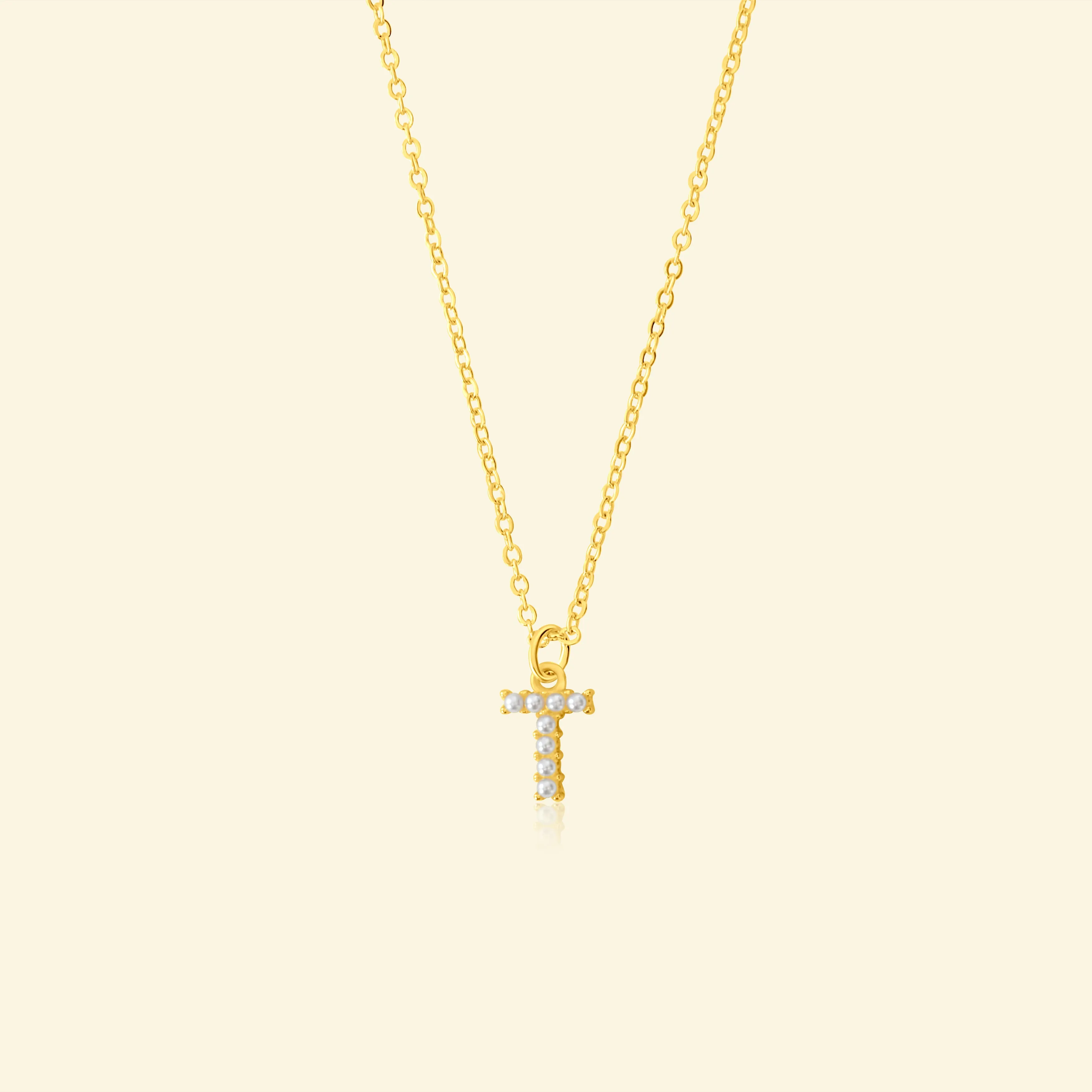 Petite Pearl Studded Letter Necklace