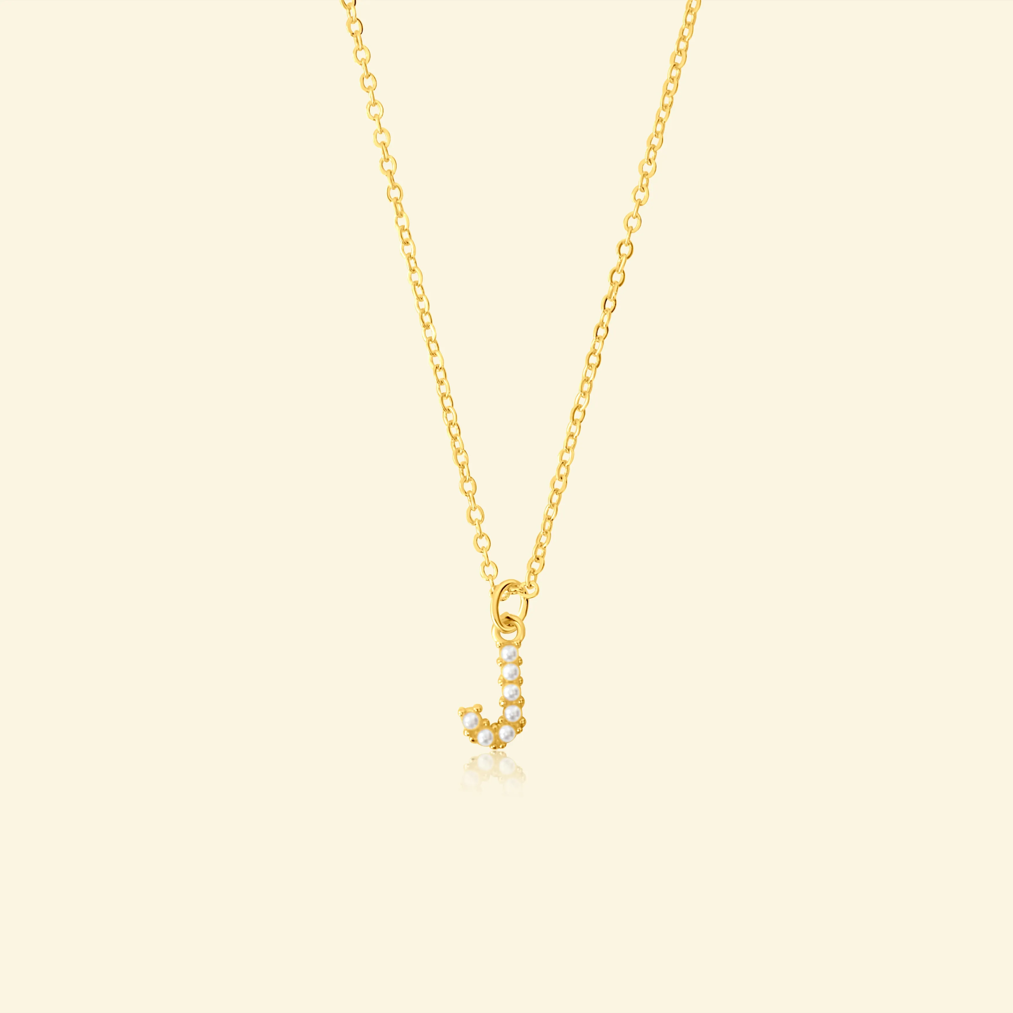 Petite Pearl Studded Letter Necklace
