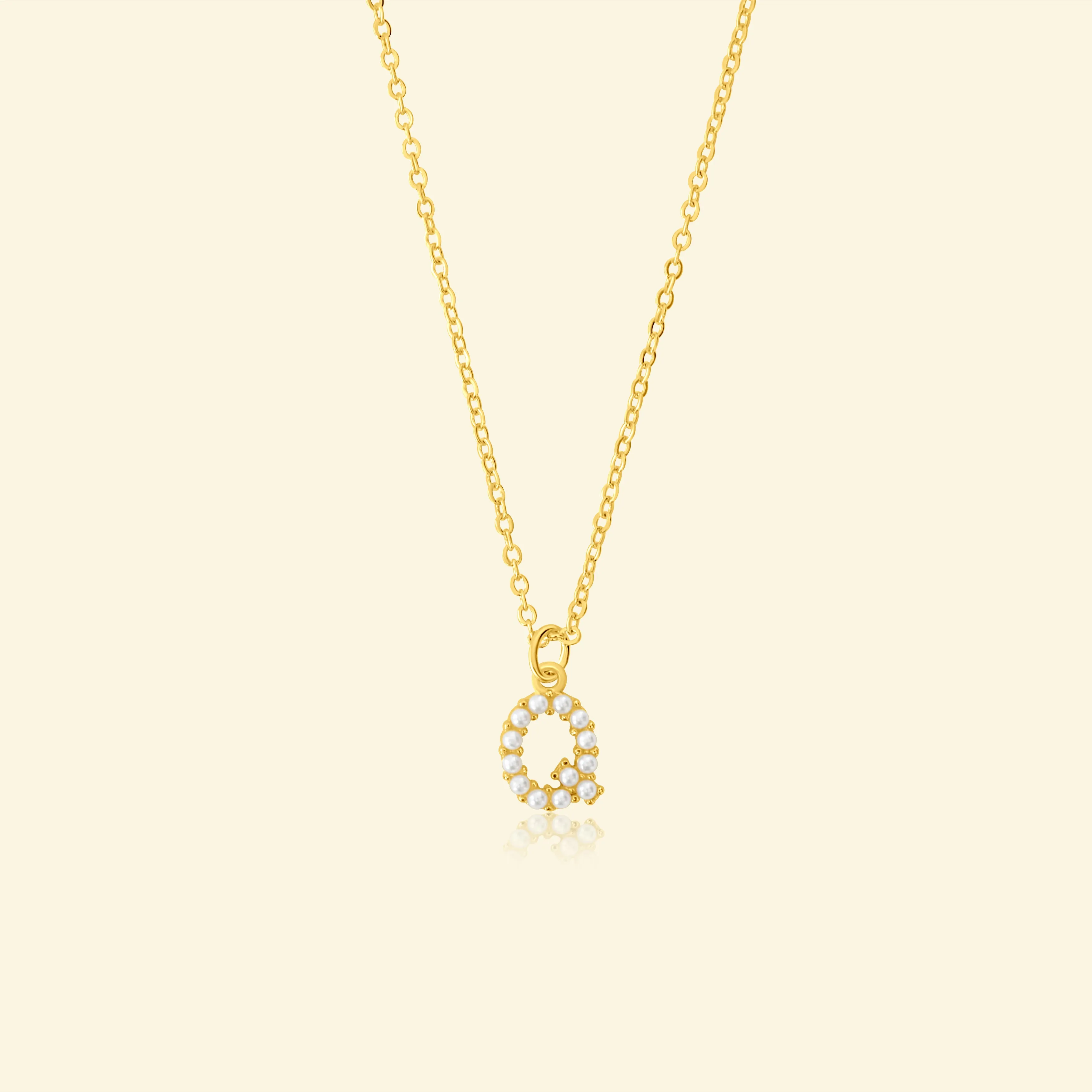 Petite Pearl Studded Letter Necklace